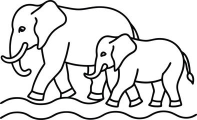 Kids will enjoy hours of fun with this Elephant line art coloring book

