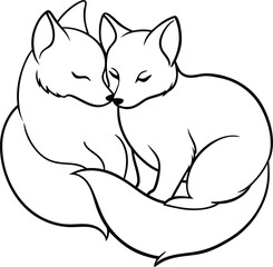 A fun and engaging Fox line art coloring book for kids of all ages
