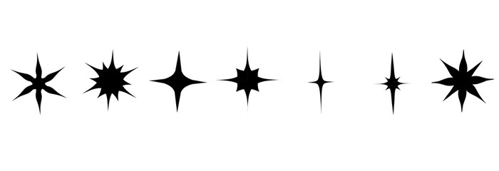 Sparkling Vector Set Shaped Like Stars. Good for poster, banner and magazine design