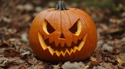 Carved pumpkin with background