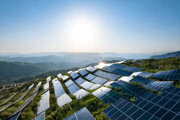 view of solar power station on mountain