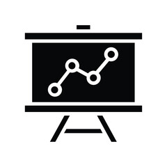screen with increment diagram. learning. black and white icon. flat design style. suitable for study, library, thinking. vector design template