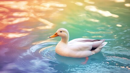 Obraz premium Lake's duck, Oxyura leucocephala.