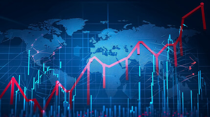 Obraz premium Financial graph: Stock market chart, Forex investment, and business internet technology concept.