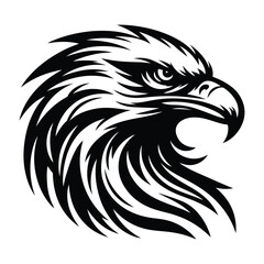 Eagle Face Silhouette, Bald Eagle Head Silhouette Vector Art Eagle face Silhouettes Clipart