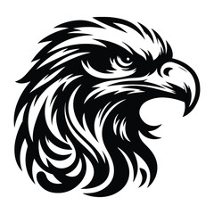Eagle Face Silhouette, Bald Eagle Head Silhouette Vector Art Eagle face Silhouettes Clipart