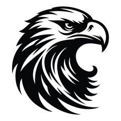 Eagle Face Silhouette, Bald Eagle Head Silhouette Vector Art Eagle face Silhouettes Clipart