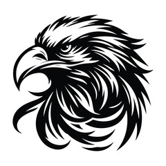 Eagle Face Silhouette, Bald Eagle Head Silhouette Vector Art Eagle face Silhouettes Clipart