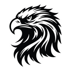 Eagle Face Silhouette, Bald Eagle Head Silhouette Vector Art Eagle face Silhouettes Clipart