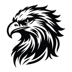 Eagle Face Silhouette, Bald Eagle Head Silhouette Vector Art Eagle face Silhouettes Clipart
