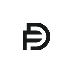 Alphabet letter icon logo DF or FD