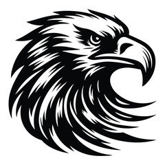 Eagle Face Silhouette, Bald Eagle Head Silhouette Vector Art Eagle face Silhouettes Clipart