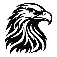 Eagle Face Silhouette, Bald Eagle Head Silhouette Vector Art Eagle face Silhouettes Clipart