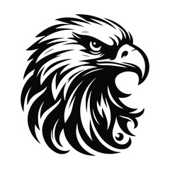 Eagle Face Silhouette, Bald Eagle Head Silhouette Vector Art Eagle face Silhouettes Clipart