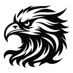 Eagle Face Silhouette, Bald Eagle Head Silhouette Vector Art Eagle face Silhouettes Clipart