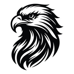 Eagle Face Silhouette, Bald Eagle Head Silhouette Vector Art Eagle face Silhouettes Clipart