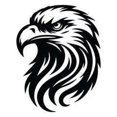 Eagle Face Silhouette, Bald Eagle Head Silhouette Vector Art Eagle face Silhouettes Clipart