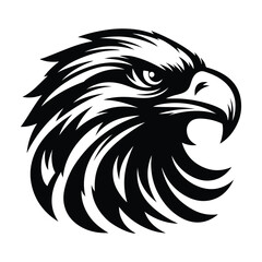 Eagle Face Silhouette, Bald Eagle Head Silhouette Vector Art Eagle face Silhouettes Clipart