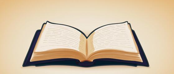 Obraz premium An open book with blank pages on a soft gradient background, symbolizing knowledge, creativity, and potential.