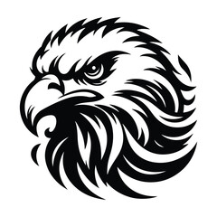 Eagle Face Silhouette, Bald Eagle Head Silhouette Vector Art Eagle face Silhouettes Clipart