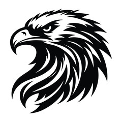 Eagle Face Silhouette, Bald Eagle Head Silhouette Vector Art Eagle face Silhouettes Clipart