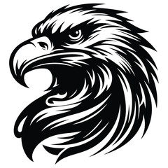 Eagle Face Silhouette, Bald Eagle Head Silhouette Vector Art Eagle face Silhouettes Clipart