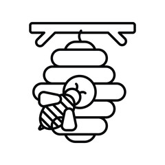 bee hive leneal icon vector stock illustration