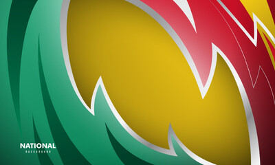 Racing background design of green and red with silver outline on yellow background