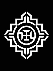 Obraz premium Black-White Simple Geometric Logo