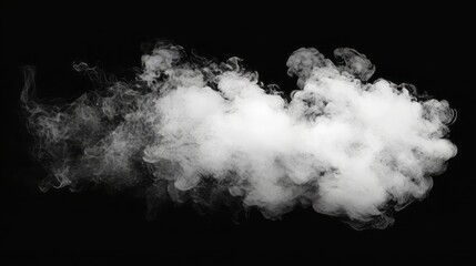 "Transparent Smoke Effect: White Smoke Texture Isolated on a Black Background, Ideal for Visualizing Steam, Fog, and Cloud-like Special Effects"