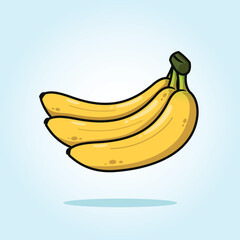 Fresh bunch bananas fruit vector cartoon illustration