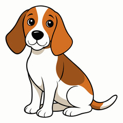 Beagle Sitting vector illustration