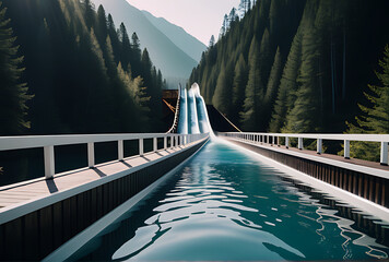 log flume shown flat minimalist colors svg vector style