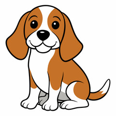 Beagle Sitting vector illustration