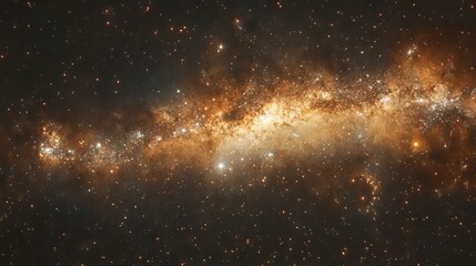 Naklejka premium Celestial Milky Way: Beautiful Display of the Galaxy with Scattered Stars and Cosmic Dust, Capturing the Majestic Swirl of the Universe