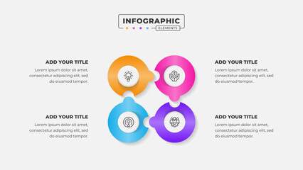 Vector puzzle infographic design template with 4 steps or options