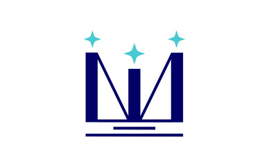 letter M and building premium vector