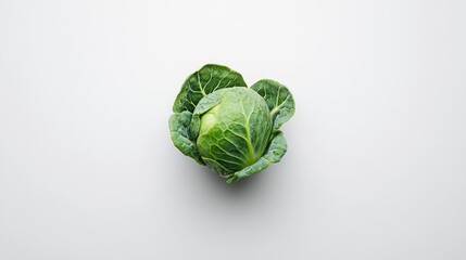 Fototapeta premium Fresh Green Cabbage on White Background