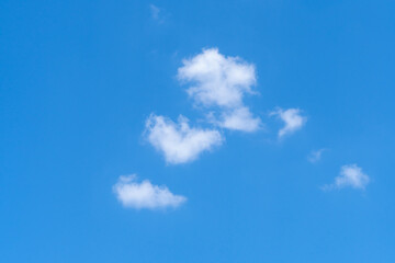 Low angle view of beautiful blue sky with strange shape of clouds taken in the morning or evening used for natural background texture in decorative art work