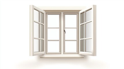 Open window on a white background. Vector illustration