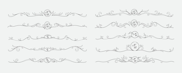 Obraz premium vector illustration big set of dividers 