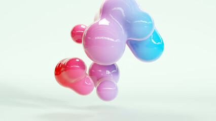 organic shapes. Morphing colorful blobs, Abstract 3d background. Liquid flowing colors. soap bubbles, metaballs. drops, Liquid gradient, flowing spheres, substance, nanoparticles, loop, 3d render