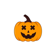 Scary Halloween pumpkin icon. Vector illustration