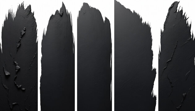 Coup pinceau peinture noir &eacute;l&eacute;ment fond blanc abstrait.