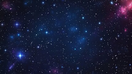 Fototapeta premium Starry night sky space seamless pattern. Galaxy shiny stars background, fabric seamless print or textile vector background. Wrapping paper space pattern or wallpaper with comet