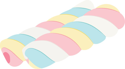 Marshmallow Fluffy Candy Isolated on White Background