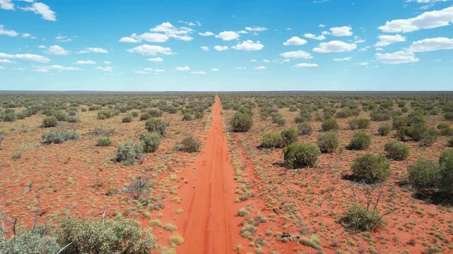 Remote track across the red Australian outback