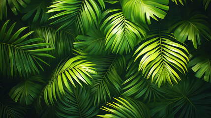 A lush green forest with many leaves and a bright green color