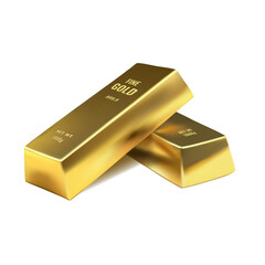 Realistic golden bars. 3d golden bars