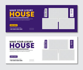 Real estate agency house sale social media cover web banner template